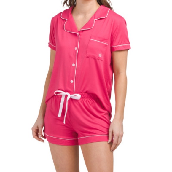 Born Pink Pajama Set with White Piping-NWT Sz M and XL available - Picture 1 of 2